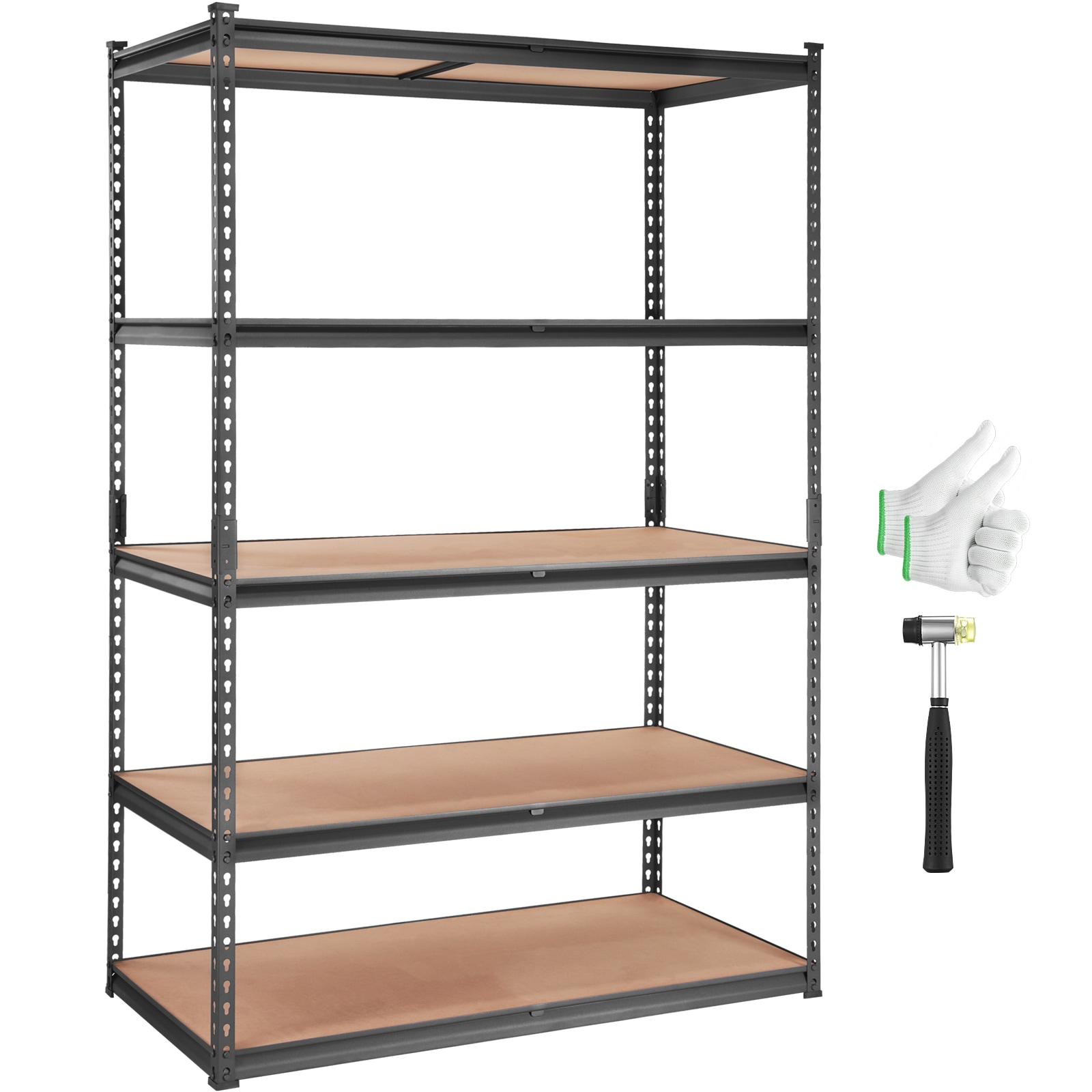 Heavy Duty Metal Storage Shelving Unit 5 Tier Adjustable Rack Black_voghion.com